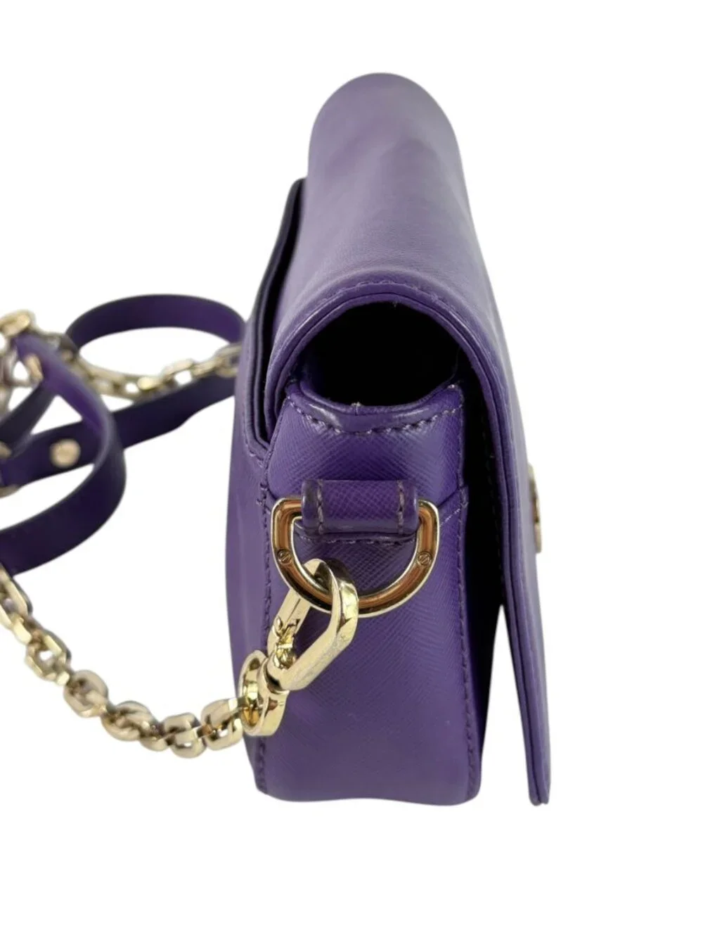 TORY BURCH Robinson Purple Saffiano Leather Crossbody Shoulder Bag